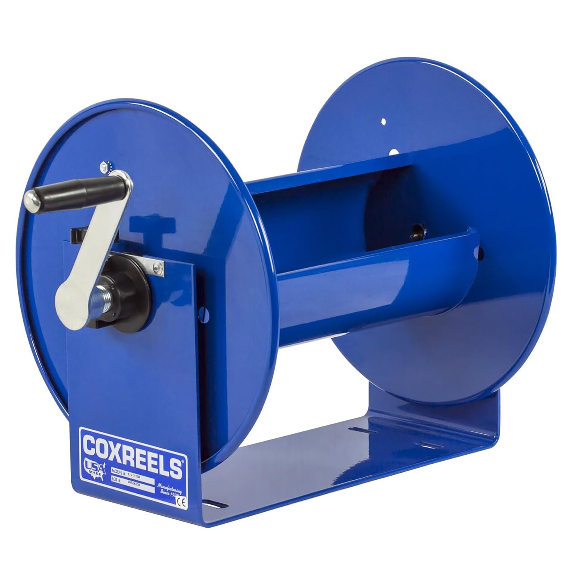 Coxreels 117-4-225 Compact Hand Crank Steel Hose Reel - 4,000 PSI - Holds 1/2 x 225 Inch Length - Suitable for Air Compressor, Garden, Pressure Washer, Electric Hoses - Hose Not Included - Made in USA