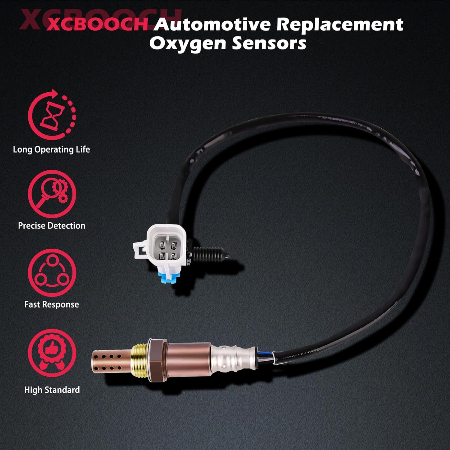 Automotive Replacement Oxygen O2 Sensor 15284 Set of 2, 02 Sensor Compatible with Cadillac for Escalade, for Chevy for Silverado for Suburban for Tahoe, for GMC for Sierra for Yukon, 234-4668