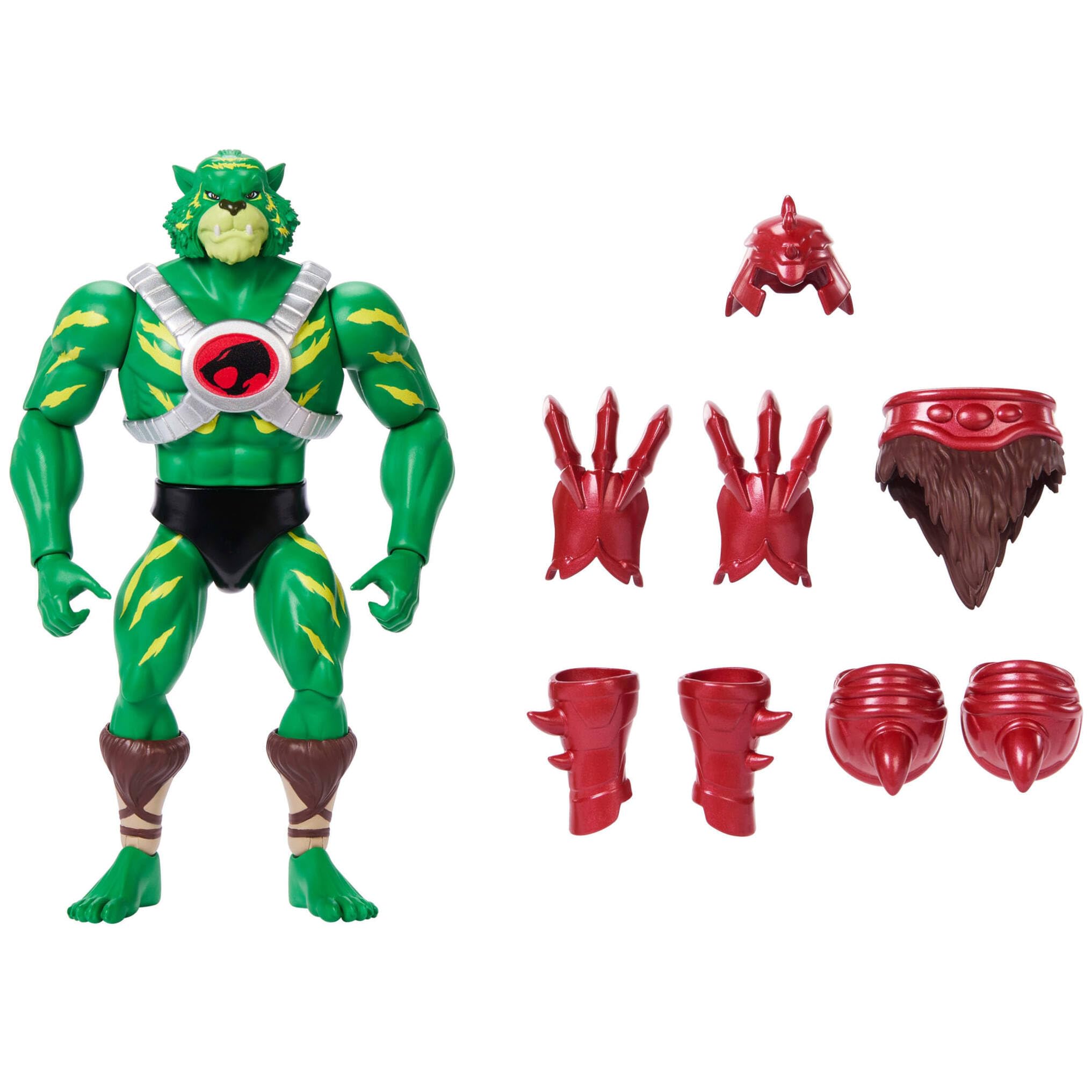 Masters of the Universe Origins & ThunderCats Action Figure, Battle Cat Man Toy, 1980s Brand Crossover, 5.5-inch Posable with Battle Claws, Mini Comic, JFW95