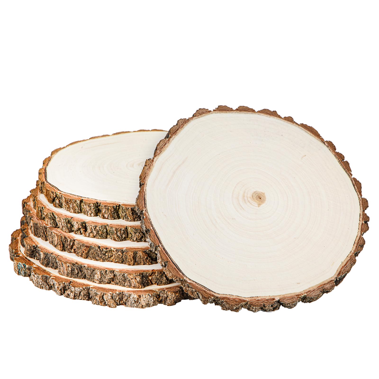 Wood Rounds Large Wood Slices 12Inch-13Inch 6 Pack Wood Slices for Centerpieces,Round Wooden Discs Unfinished Wood Slices for Crafts,Décor,Ornaments