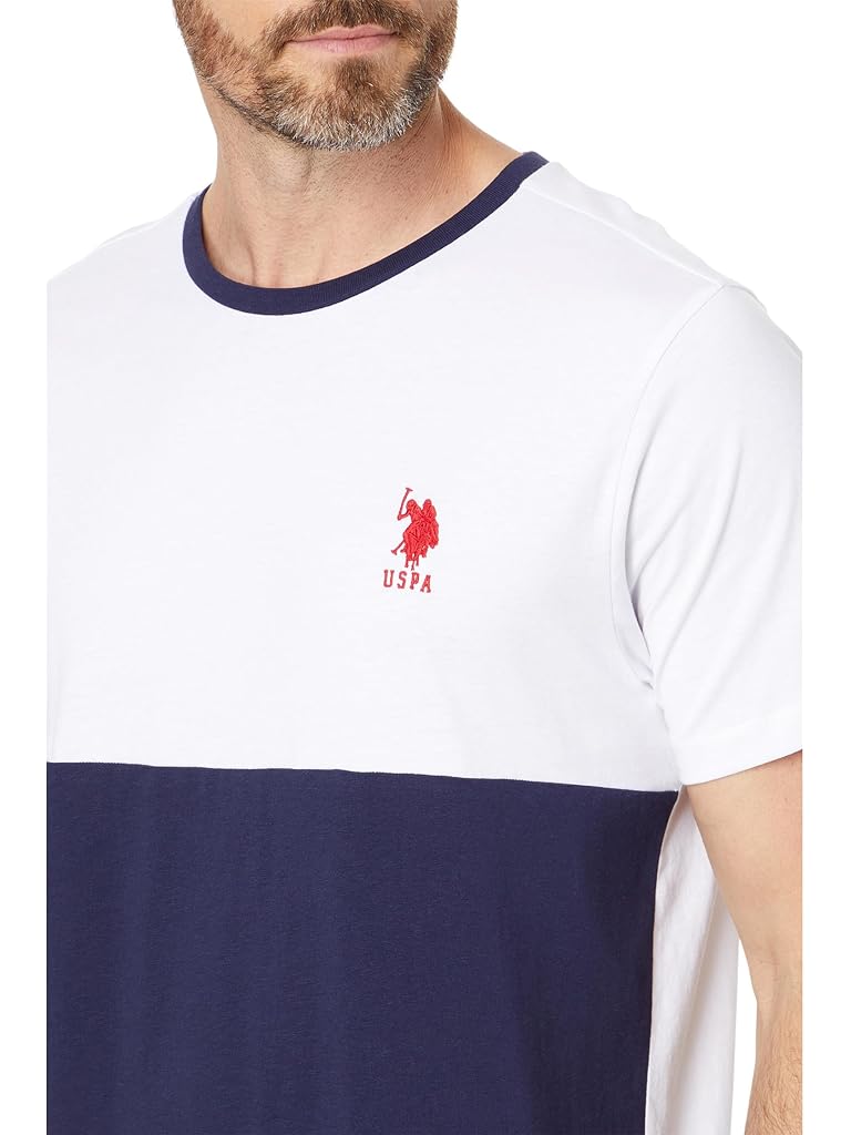 U.S. POLO ASSN. Short Sleeve Colorblock Crew Neck Jersey Tee Shirt