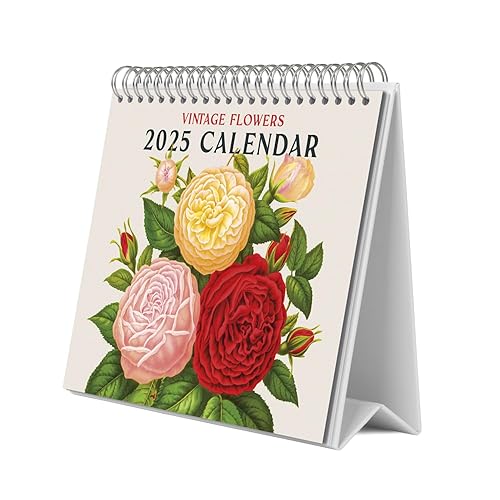 Grupo Erik Desk Calendar 2025 - Flowers | 8 x 7 inches - 20 x 17 cm | 12 Month Desk Planner, Desktop Calendar 2025 | Flower Calendar 2025, Botanical Calendar 2025
