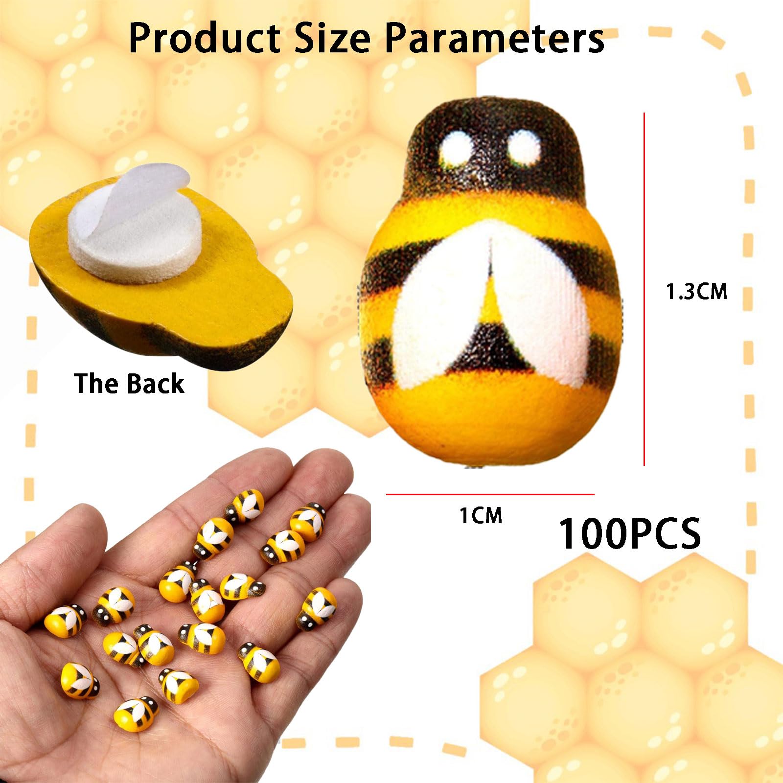 Adesivi Ape In Legno - 100 Pezzi Piccole Api Decorative Per Crafts E Decorazioni - Foto 6