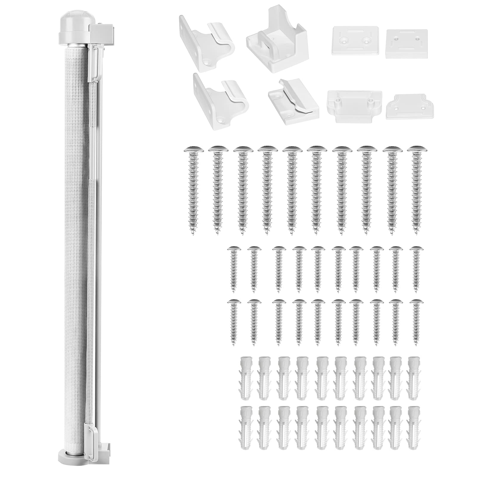 UISEBRT Barrière de Sécurité Rétractable 0 à 180 cm, Barrière de Sécurité Escalier pour bébés Enfants et Chien, barrière pour l'intérieur et l'extérieur, Blanc