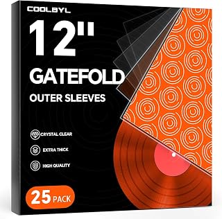25ct Gatefold Vinyl Outer Sleeves, 12 Inch LP Record Sleeves, 4 Mil Clear