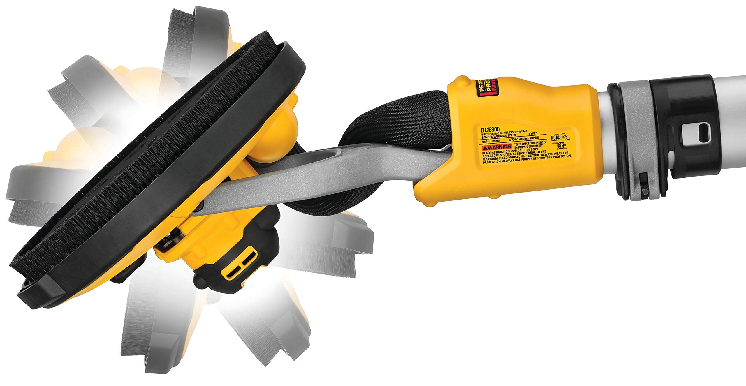 DeWALT Akku-Trockenbauschleifer DCE800N-XJ Schleifmaschine, Deckenschleifer, Teleskopschaft, 18 V