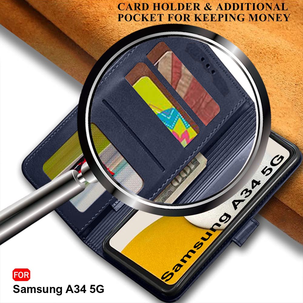 Samsung Galaxy A34 Flip Cover - Leather Style Case -6 Samsung Galaxy A34 Flip Cover - Leather Style Case -6