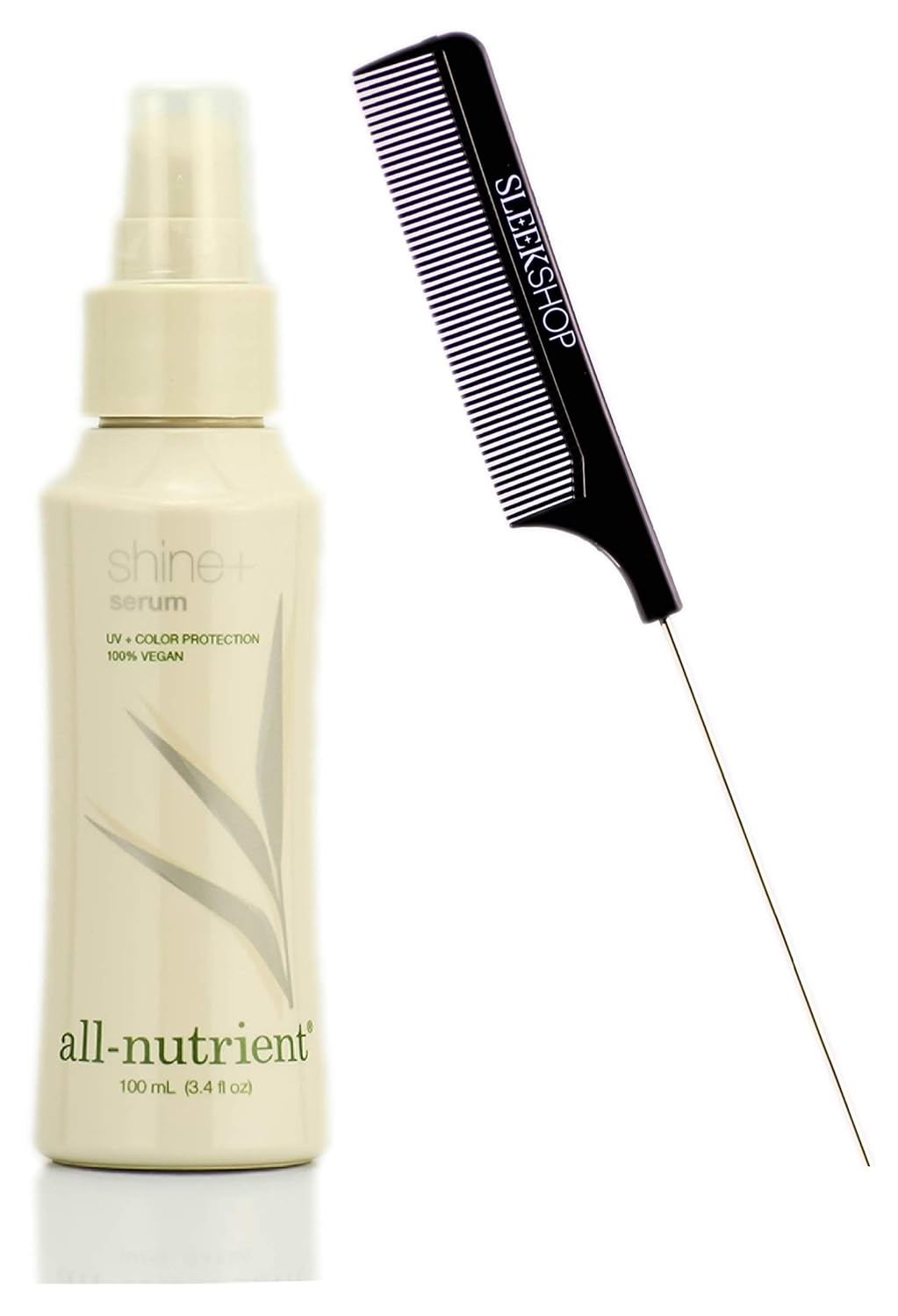 All Nutrient Shine + Serum, Adds Hair Gloss and Radiance (w/Sleek Comb) Shine Oil, UV+ Color Protection, 100% Vegan (3.4 OZ / 100 ML SIZE) All Nutrient Shine + Serum, Adds Hair Gloss and Radiance (w/Sleek Comb) Shine Oil, UV+ Color Protection, 100% Vegan (3.4 OZ / 100 ML SIZE)