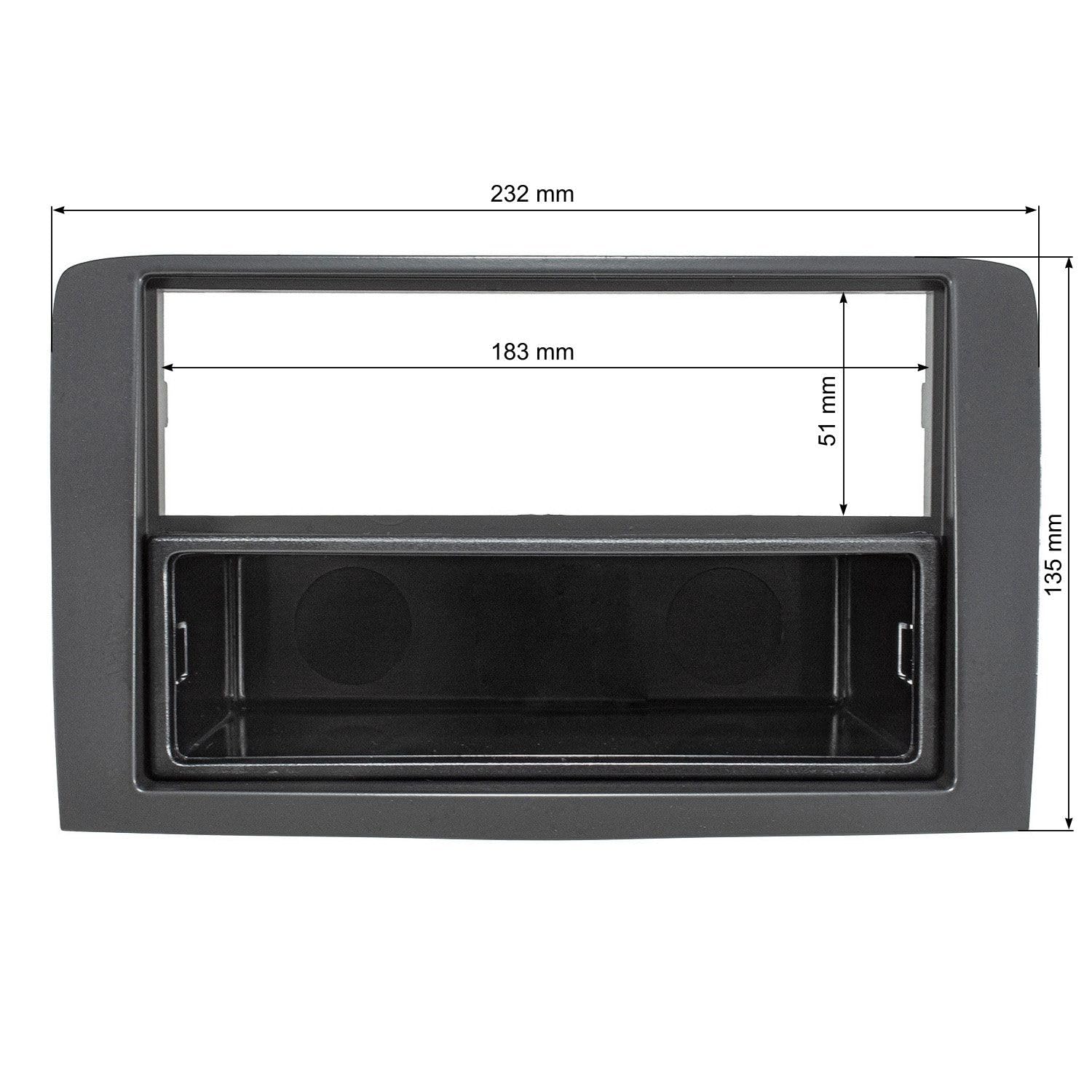 tomzz Audio 2414-028 Set di pannelli radio compatibili con Fiat Idea Lancia Musa nero con adattatore radio ISO