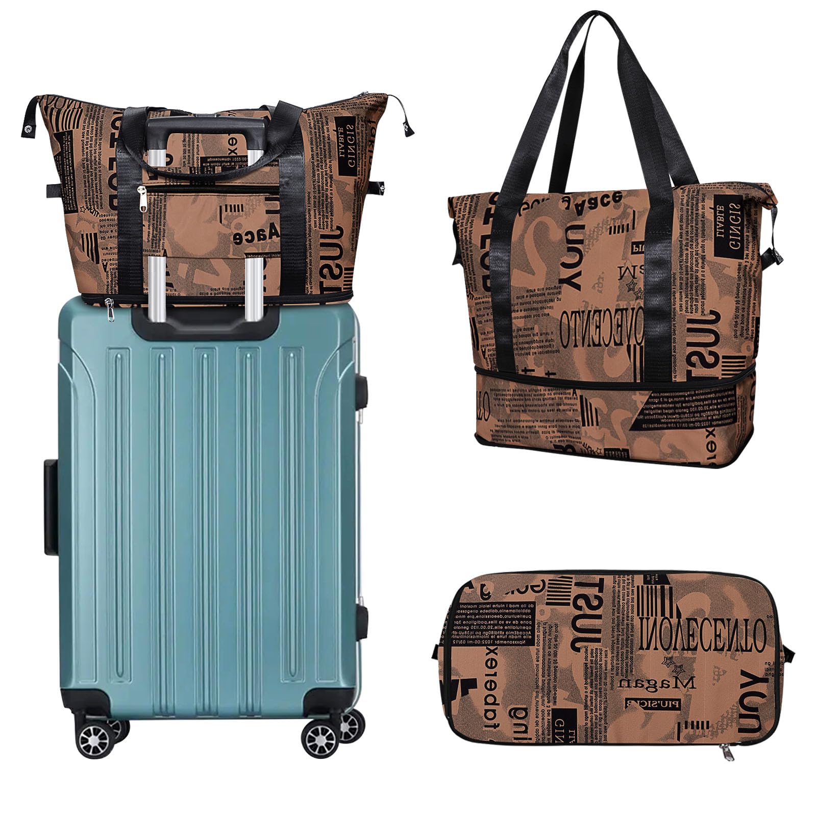 HUA ANGEL Donna Borsa da Viaggio Leggero Sportiva Borsa da Palestra Impermeabile Tote da Palestra con Tasca di Separazione Bagnato e Secco per Viaggi Yoga Palestra Allenamento Nuoto