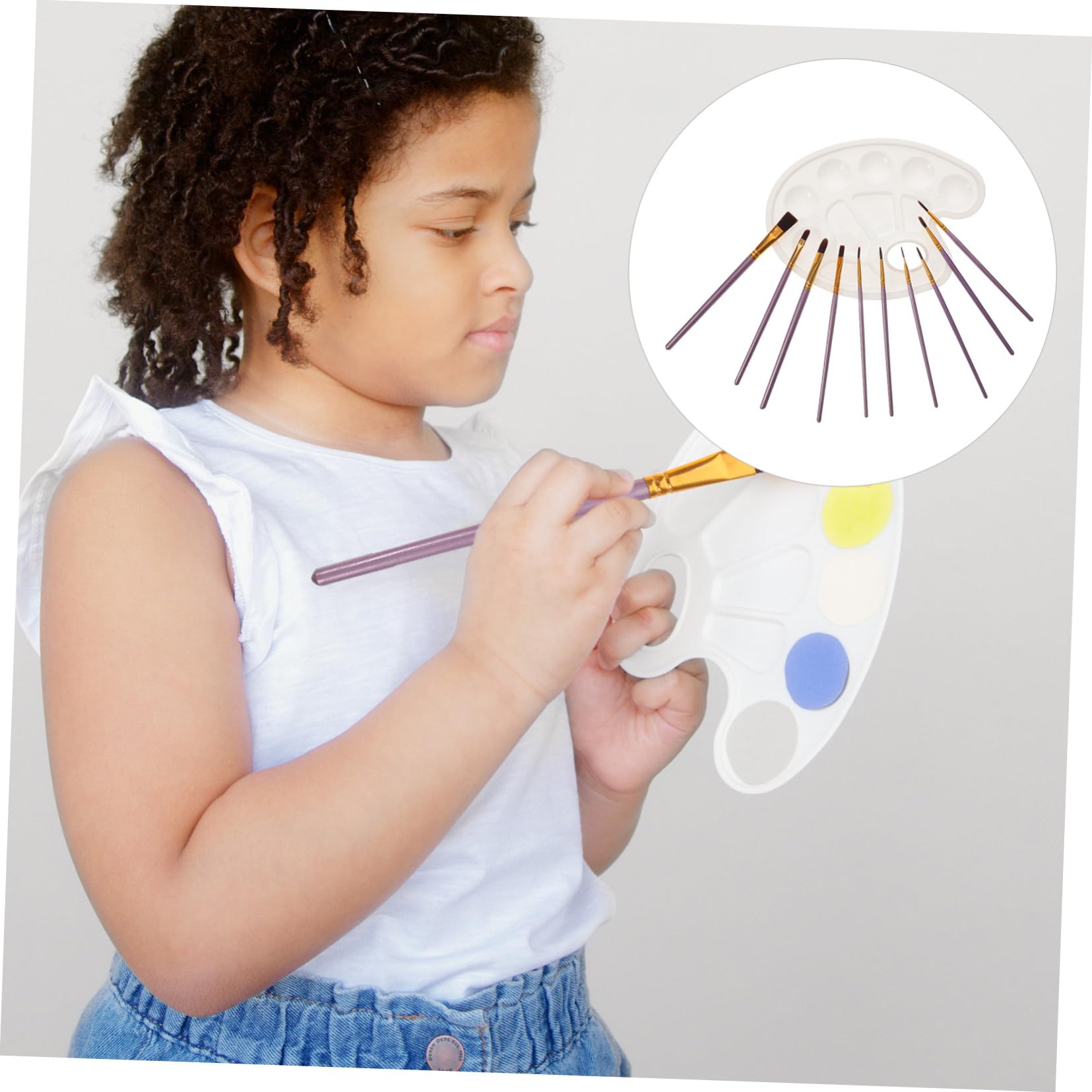 NUOBESTY 5 Set di Pennelli per Pittura Artistica Kit di Pennelli per Pittura Dettagliata con Piastra in Legno Pennello Versatile per Pittura per Uso in a Casa