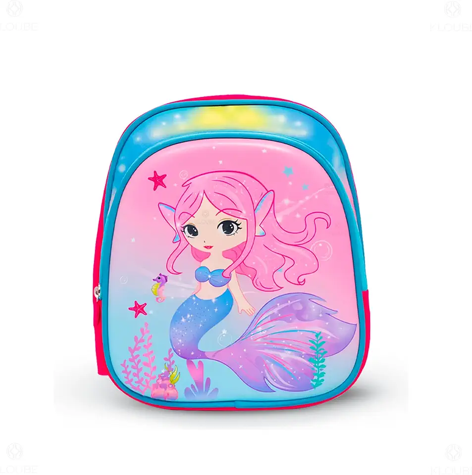 Mochila Pré-Escolar Infantil com Personagens 14x26x31cm Resistente à Água Leve Alças Acolchoadas Ajustáveis Zíper Fácil Limpeza Forro Durável para Creche e Escola Meninos e Meninas