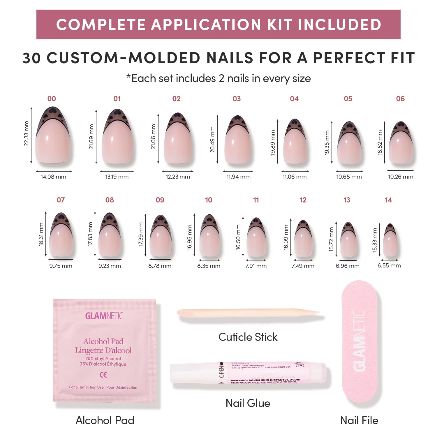 Glamnetic Press-On Nails - Salon-Style Reusable Nail Kit