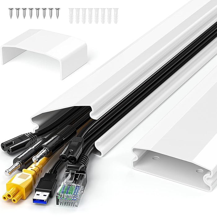 Buy TV Cord Hider with Coupling, 31.5" Yecaye SelfLatching Cable