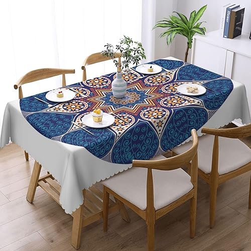 Aimeryup Mandala Style Table Cloth Rectangle Table,Waterproof Tablecloth Rectangle Table Cloth Tablecloths for 6 Foot Rectangle Tables manteles de