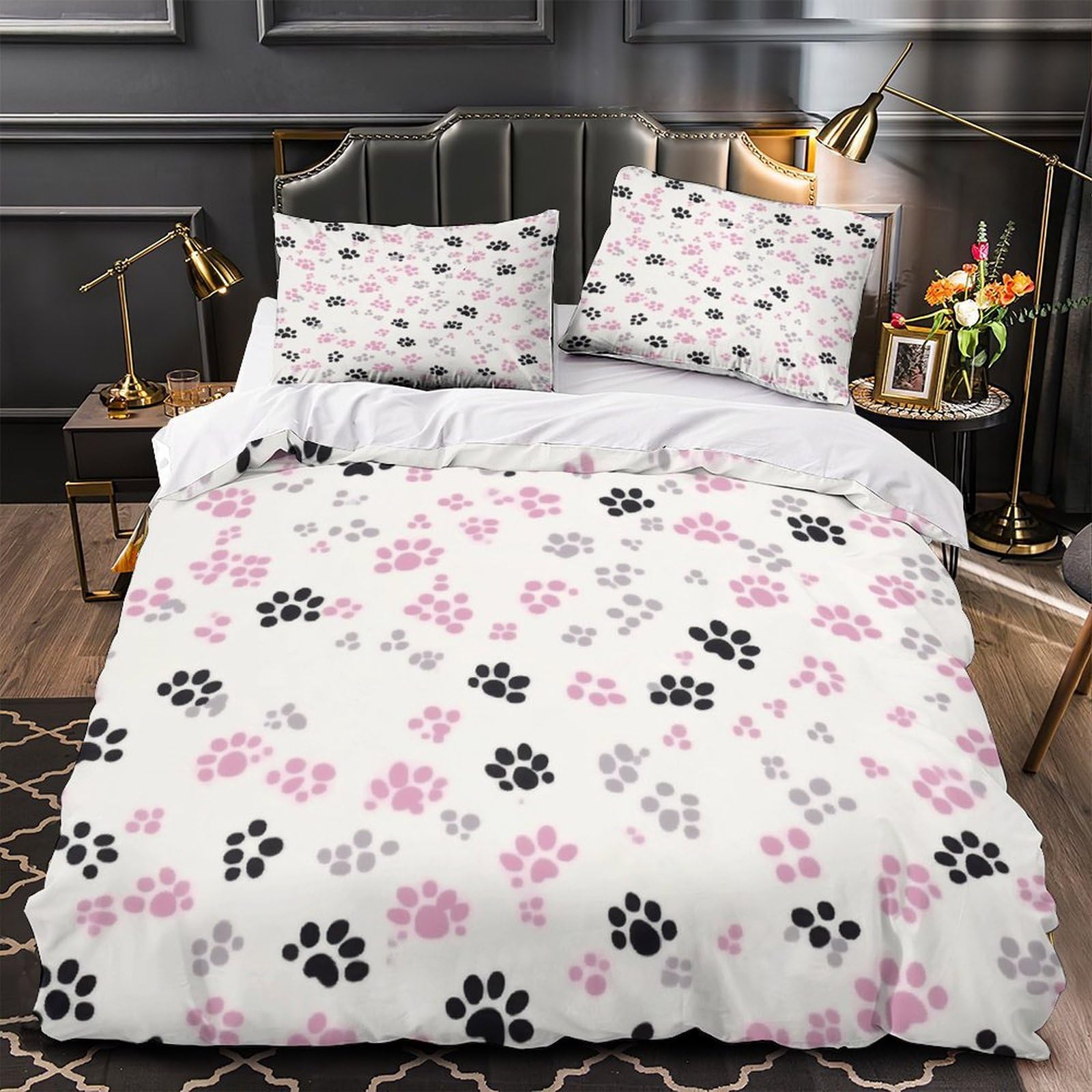 Housse de couette pingouin en microfibre douce et résistante pour grand lit
