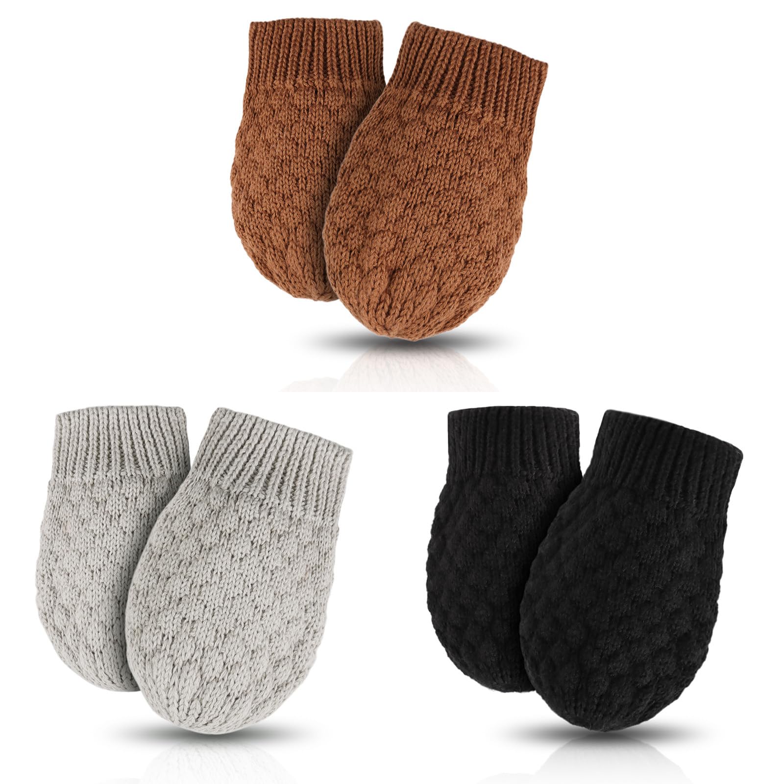 Baby Knit Mittens Winter Boy Girl Gloves for Infant Toddler