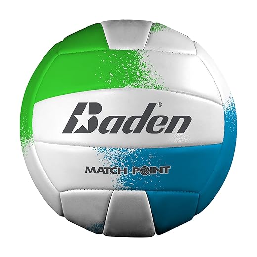 Baden Match Point Cushioned Synthetic LeatherOutdoor Recreation Backyard Volleyball + College Camp Ball All Ages Official Size 5