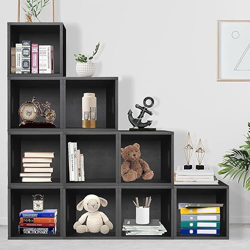 Miniatura 2 de Y&ME YM Caja de madera con asas, cajas de almacenamiento de madera, organizador de cubos de madera decorativo rústico para juguetes y accesorios