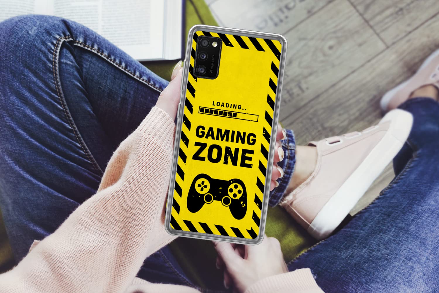 Funda para Samsung Galaxy A41 - Juego - Citas - Mando - Zona de Juego - Juego - Funda de Silicona/Funda Blanda para teléfono móvil