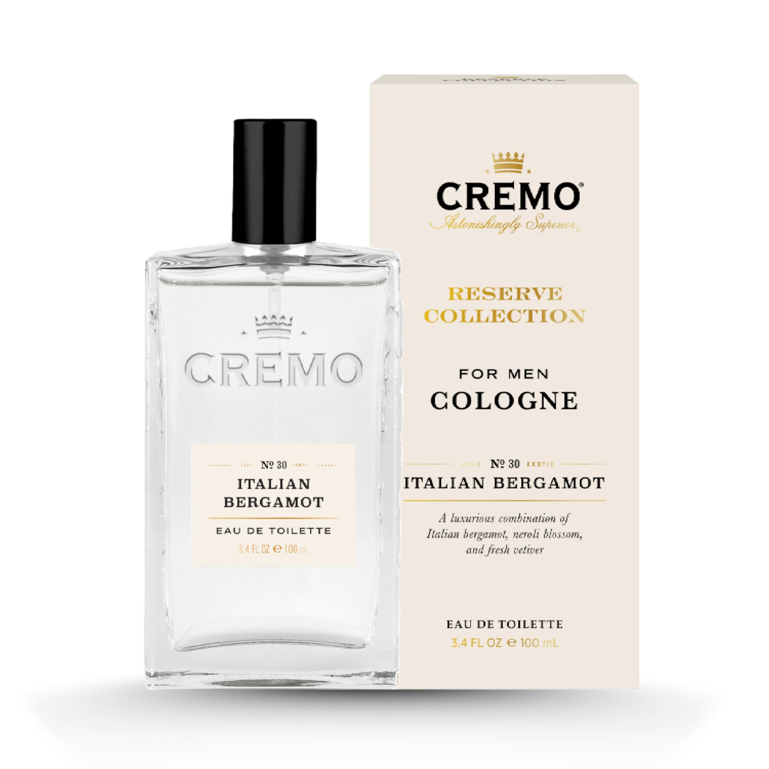 Cremo Italian Bergamot Eau de Toilette uomo - Fragranza agrumata - 100 ml | Creata da esperti di fragranze di fama mondiale, questa con fragranza iconica rivela note complesse e persistenti.