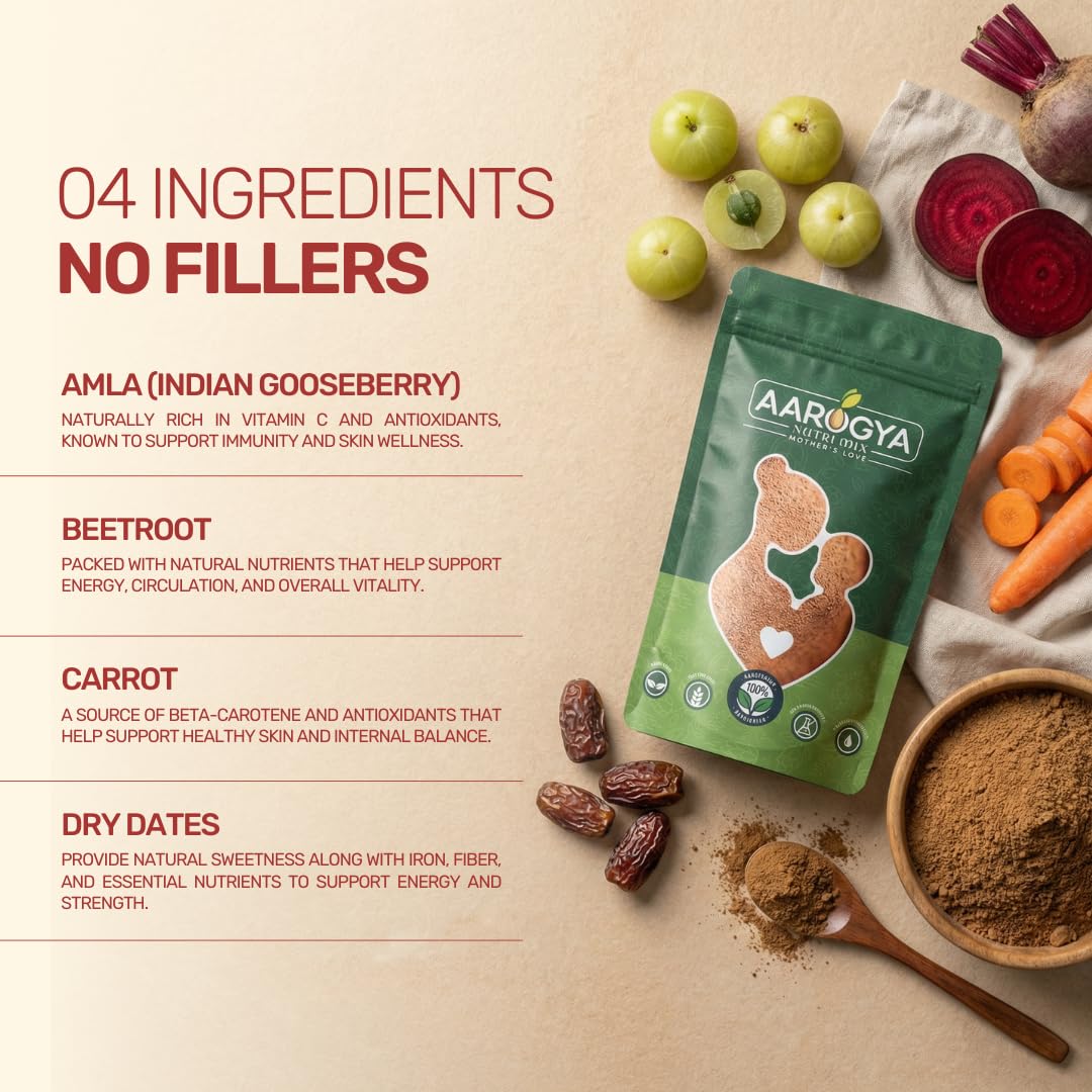 ABCD Powder | Amla Beetroot Carrot Dry Dates Powder| Rich in Vitamins & Nutrients | Health Drink Mix (Pack of 1) 150 gram — Amazon image 3