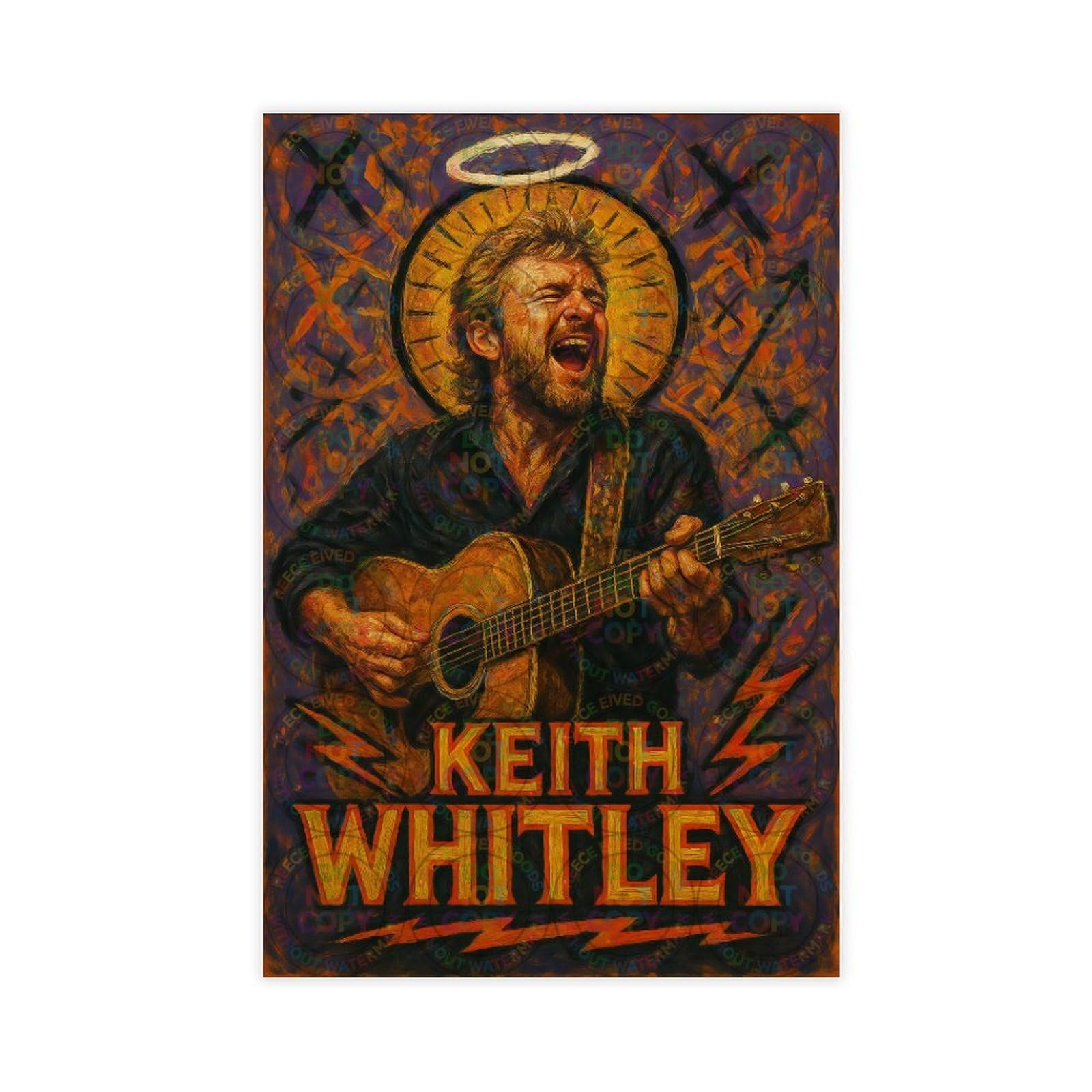 Zygnbhl Style-32 ＂Heaven Needs Country Music＂ Series Singer Keith_whitley Art Wall Decoration Poster Family Bar Restaurant Garage Cafe Art Sign Gift Unframe 16X24inch
