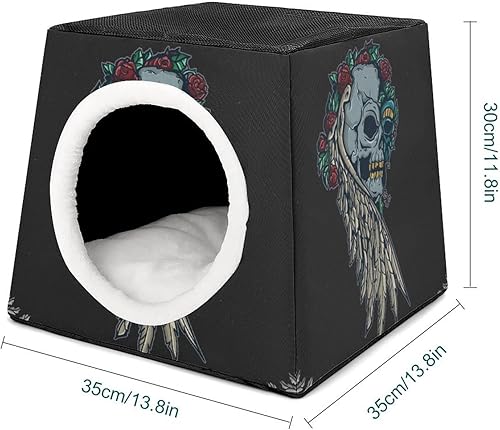 Miniatura 2 de Casas de gatos y hábitats personalizados con diseño de cubo de gato y condominio para interiores y mascotas, sofá cueva, calavera de terror