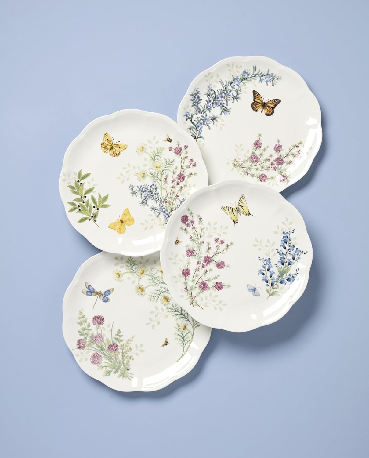 Lenox 897794 Butterfly Meadow Herbs Dinner Plates, Set Of 4