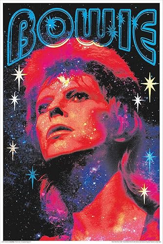 Studio B, Póster de luz negra no flocada de David Bowie de 24.5 pulgadas x 36.5 pulgadas laminado