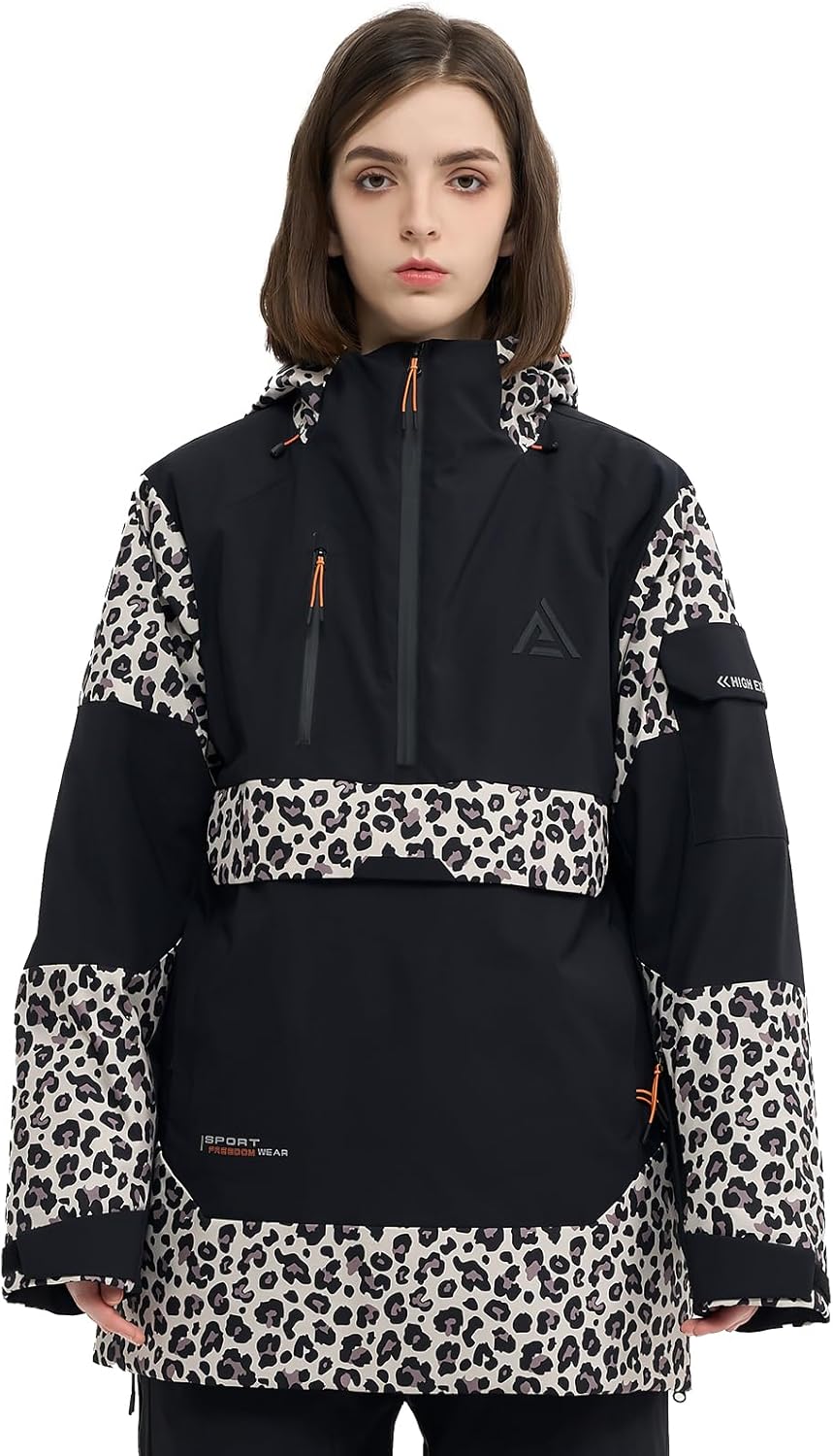 Ski Jacket Snowboard Anorak Coat Pullover Baggy Snow Hooded Insulated Hoodie Waterproof Warm for Women Men Ski Jacket Snowboard Anorak Coat Pullover Baggy Snow Hooded Insulated Hoodie Waterproof Warm for Women Men