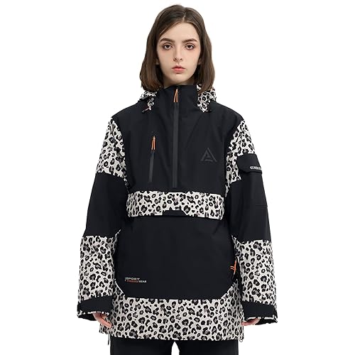 Ski Jacket Snowboard Anorak Coat Pullover Baggy Snow Hooded Insulated