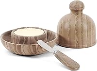 Vista 10 de Radicaln Mantequillera de Mármol con Tapa de 6 Pulgadas Blanca Hecha a Mano Contenedor de Almacenamiento de Mantequilla Mantequillera Ideal