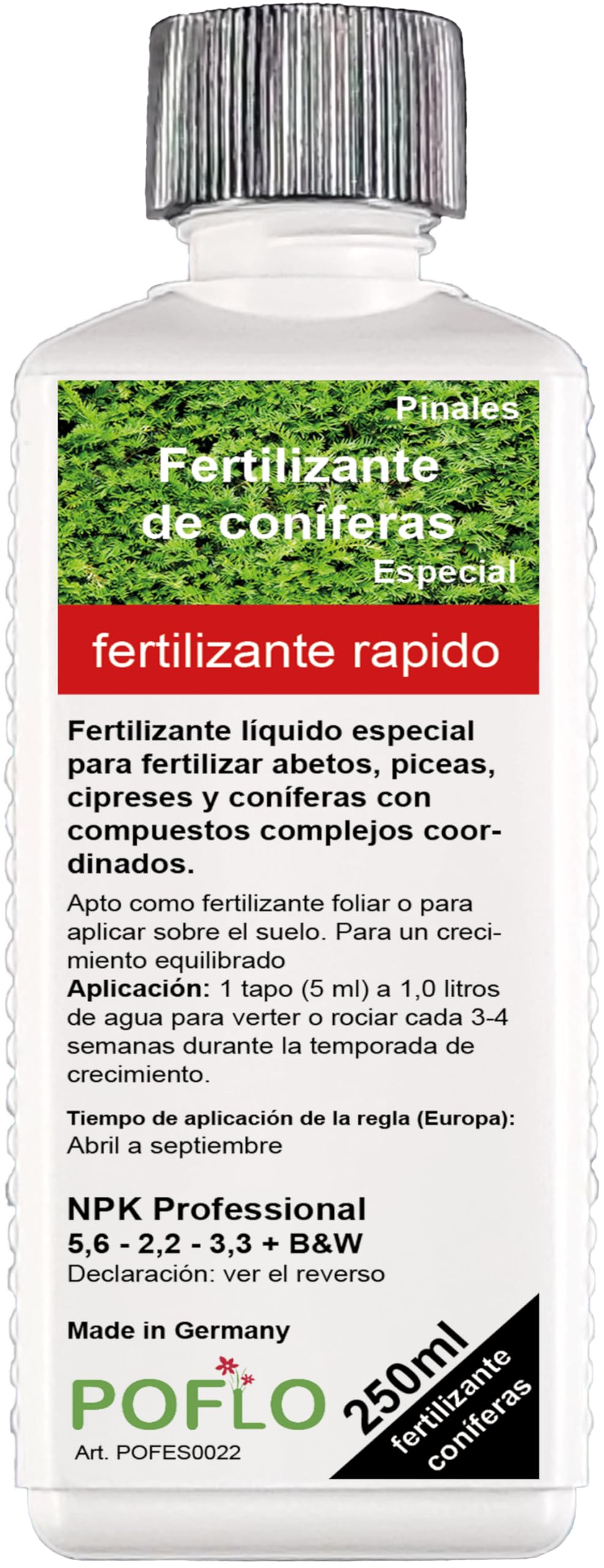 Fertilizante líquido premium para coníferas como abetos, pinos y abetos, de la línea profesional (250ml)