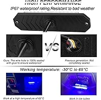 Vista 3 de ASPL 8 luces estroboscópicas intermitentes de montaje en superficie ultra delgadas de 12 LED para camión, automóvil, vehículo, mini rejilla, cabeza