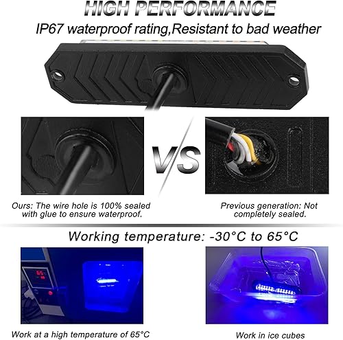 Miniatura 3 de ASPL 8 luces estroboscópicas intermitentes de montaje en superficie ultra delgadas de 12 LED para camión, automóvil, vehículo, mini rejilla, cabeza