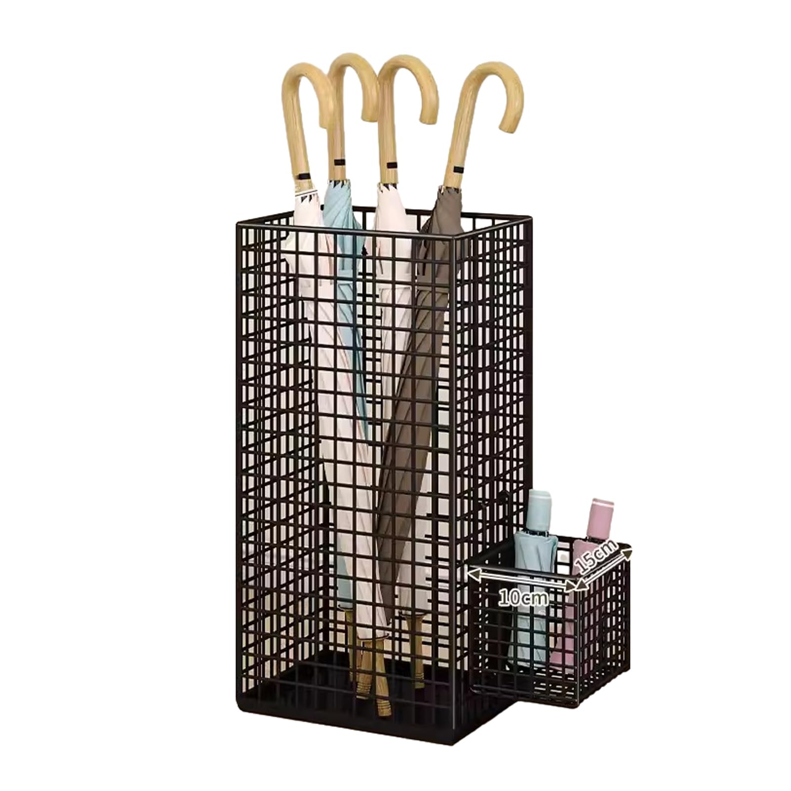 FCXWEVR Multi-Functional Umbrella Stand for Entryway Independent Umbrella Holder Decorative Cane Support for Office & Home Stylish Black Umbrella