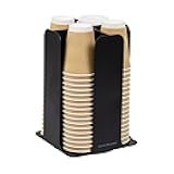 Mind Reader Cup and Lid Carousel, Countertop Org, Coffee Bar, Beverage Cup Holder, Plastic, 7.75