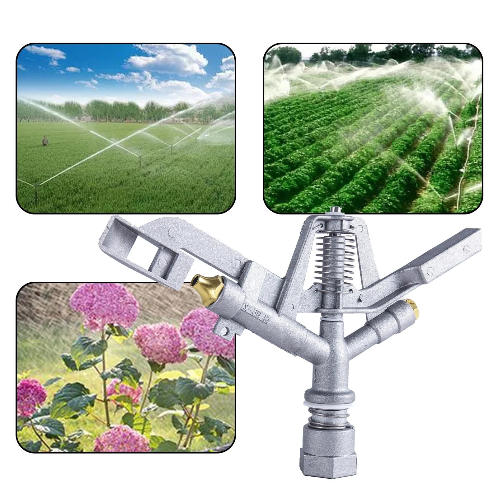 1" Bewässerungs-Sprühpistole mit Zwei Ausgängen, Sprühkopf, große Flächen, Rasen-Farm-Bewässerungs-Sprühkopf, Rasensprenger