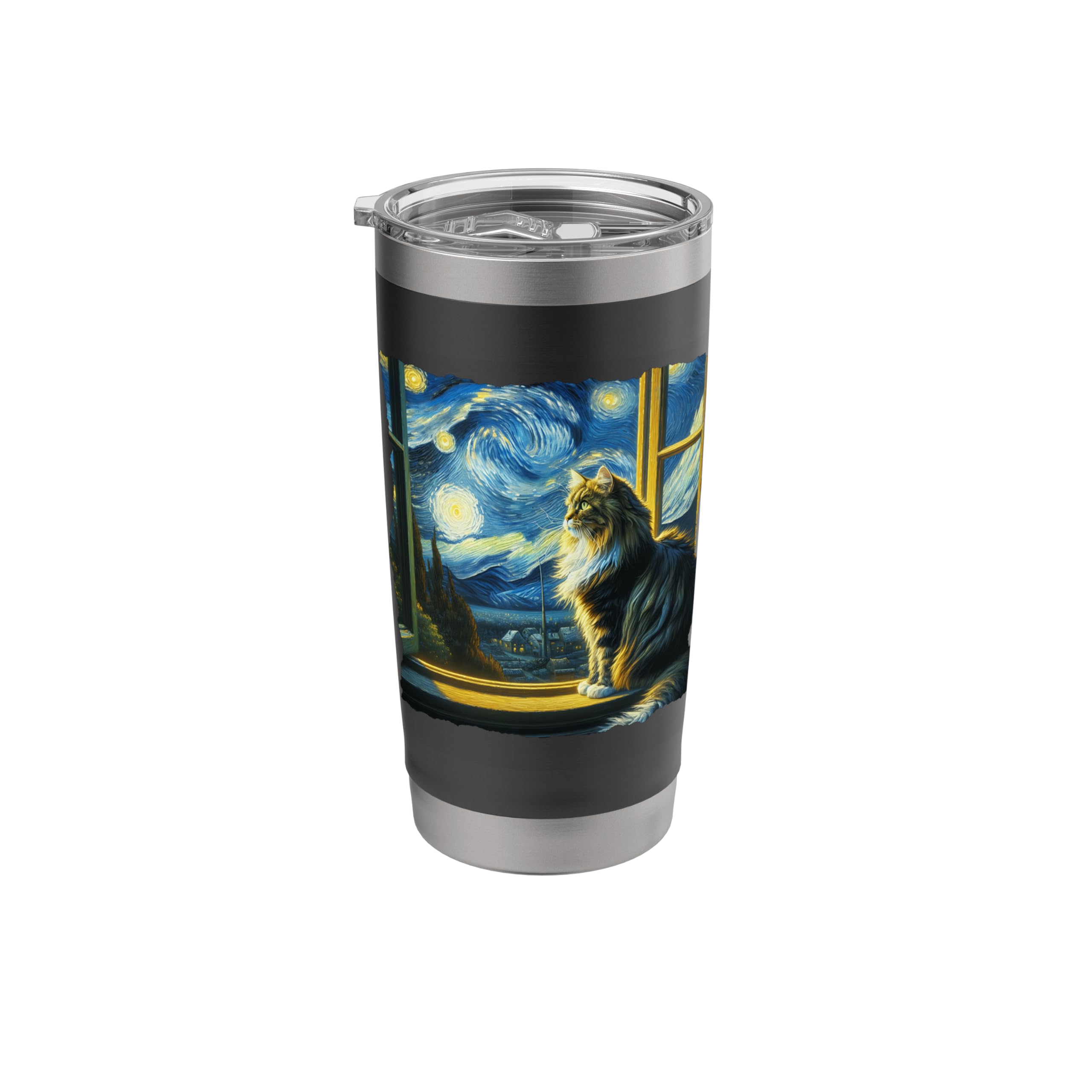 Cat Maine Coon Starry Night Maine Coon Stainless Steel Insulated Tumbler