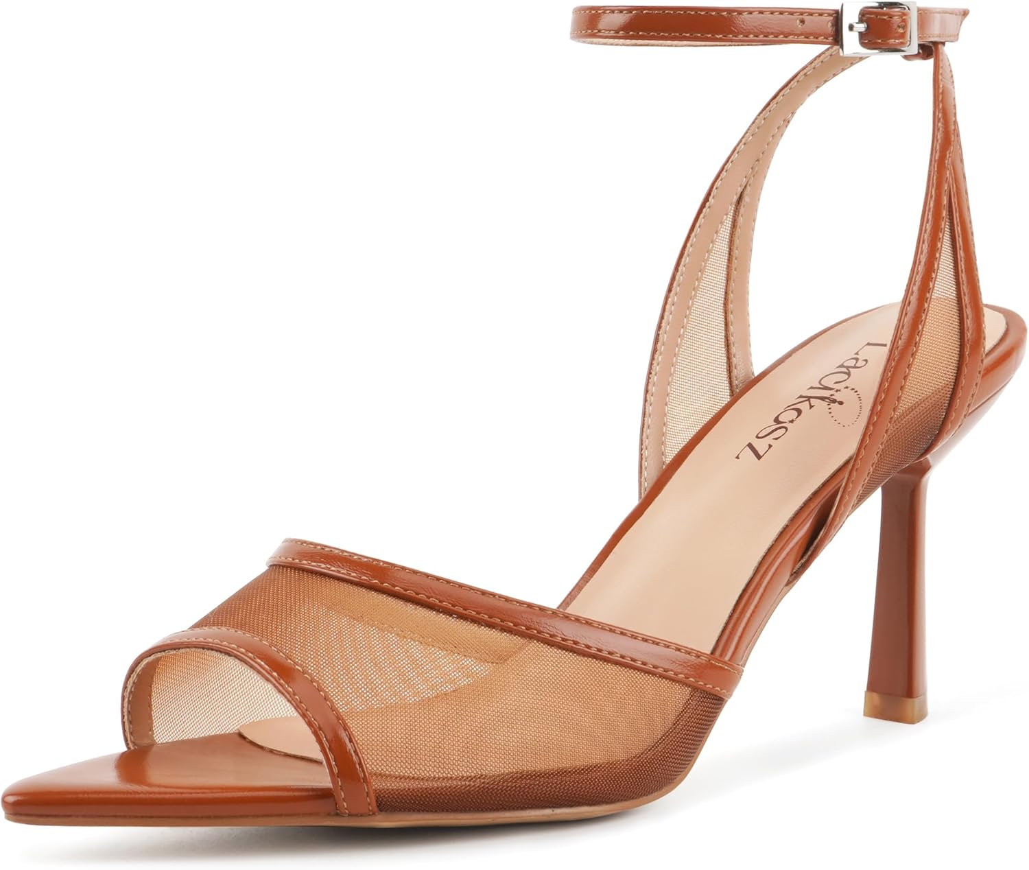 Mesh High Heels Womens Strappy Sandals Wedding Bride Dressy Shoes Pointed Toe Ankle...