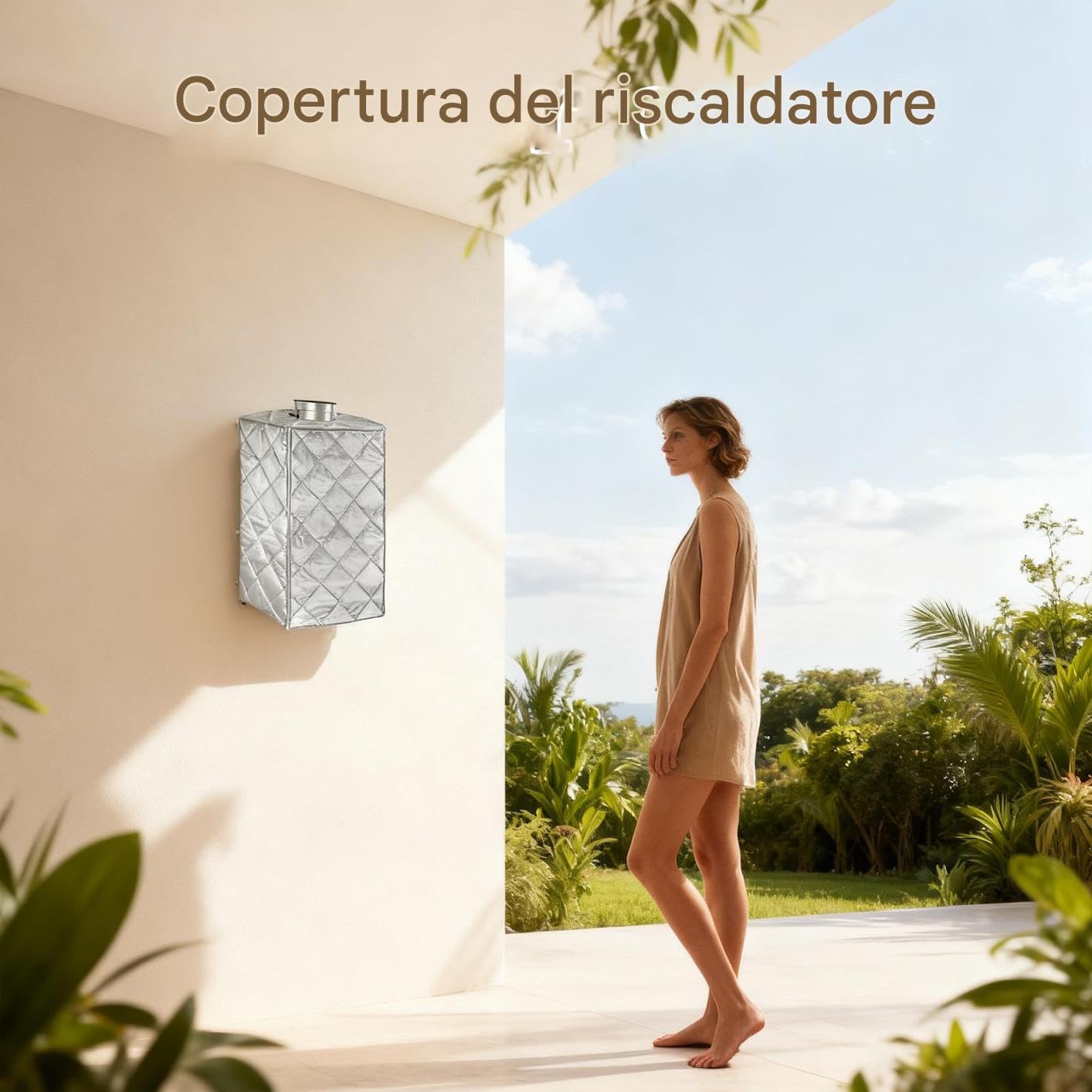 Copertura per scaldabagno – Custodia protettiva per esterni, Materiale resistente alle intemperie, Schermo resistente alla polvere, Strato per tutte le stagioni, Tessuto Oxford spesso, Cinghie di fiss