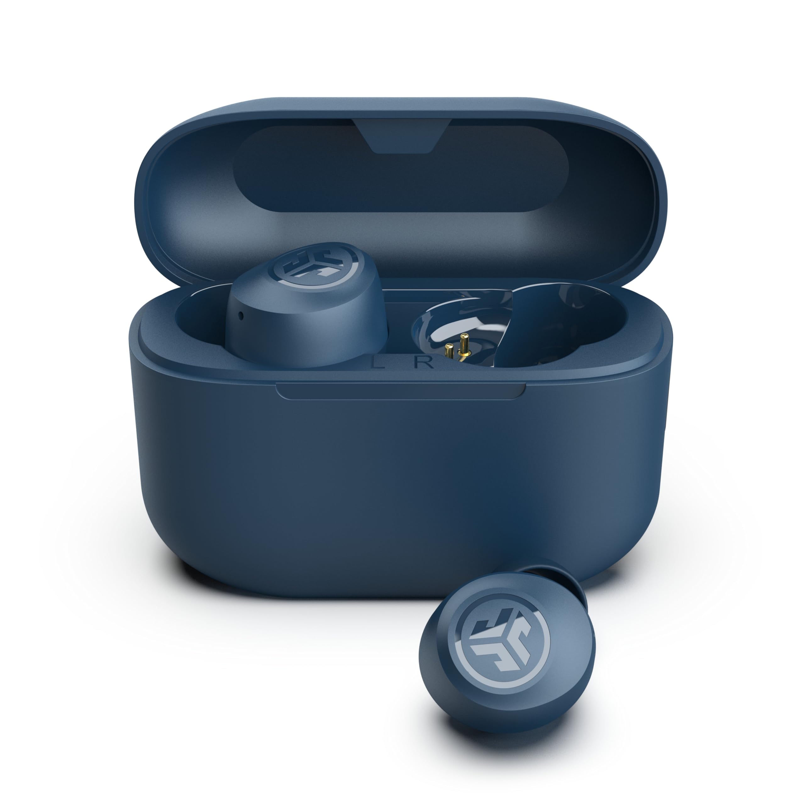 JLab Go Air Pop+ True Wireless Earbuds, in Ear Headphones, Bluetooth Earphones, 35H Playtime Ear Buds, Bluetooth Earbuds with Microphone, USB-C Charging Case, Dual Connect, EQ3 Sound, Navy Blue