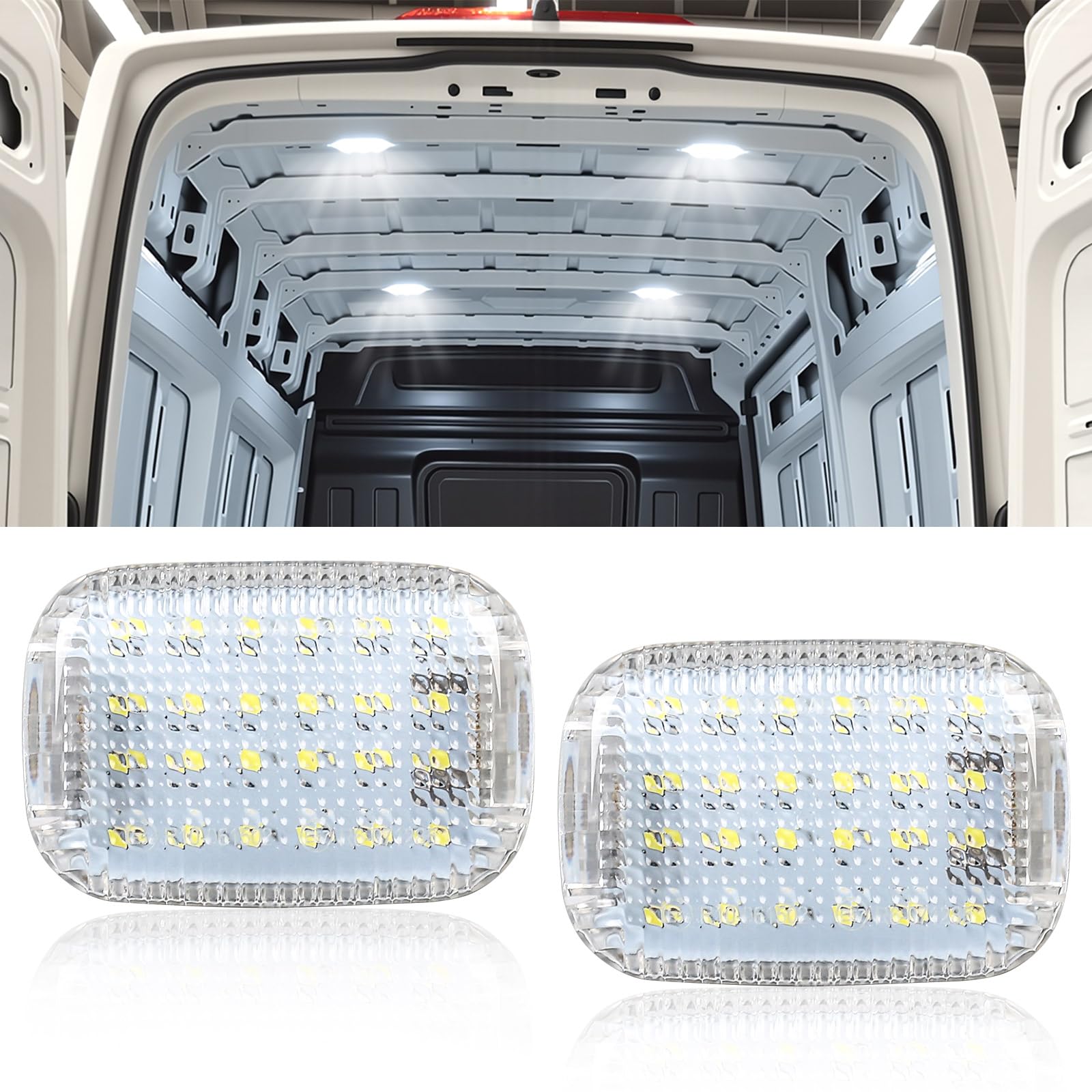 2Pcs Van Cargo Room LED Lights, Replacement for 2015-2024 Ford Transit 150/250/350/350 HD Van, 2014-2023 Ford Transit Connect, 2022-2024 Ford E-Transit