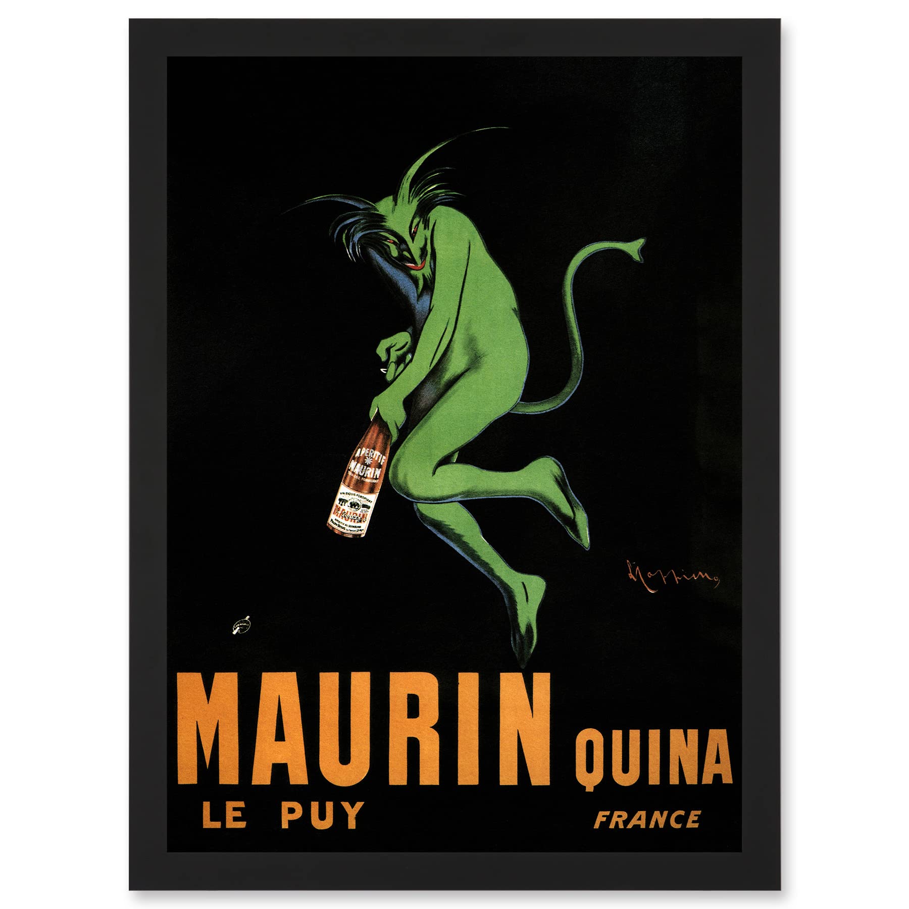 Artery8 Advert Maurin Le Puy Quina Alcohol Cappiello Aperitif France Artwork Framed Wall Art Print A4