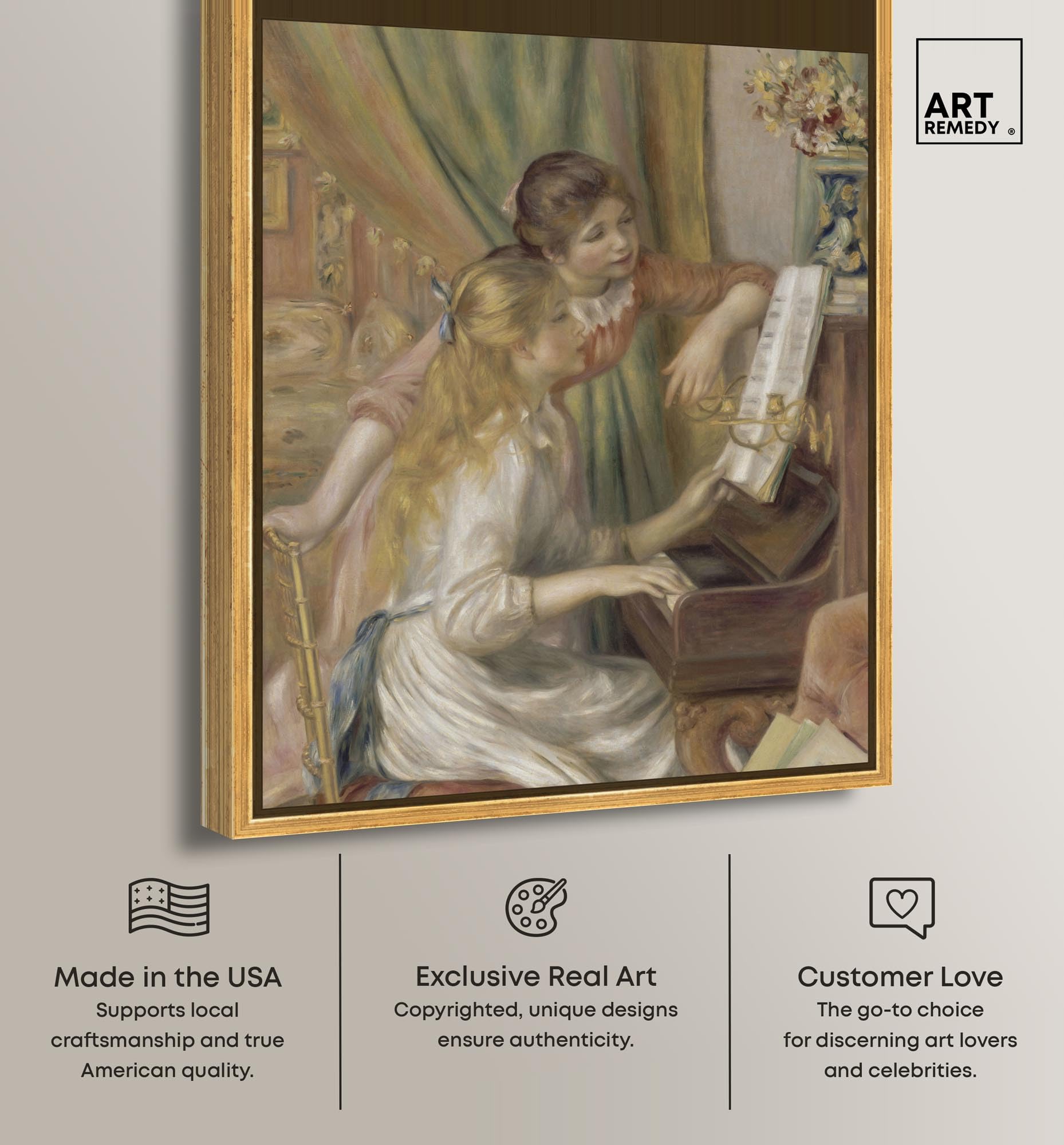 Amazon.co.jp: Art Remedy ピアノキャンバスクラシックポートレートの