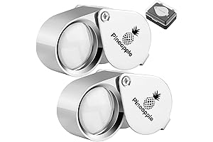 PINEAPPLE 10x Magnifying Glass - Pocket Jewelers Loupe Magnifier