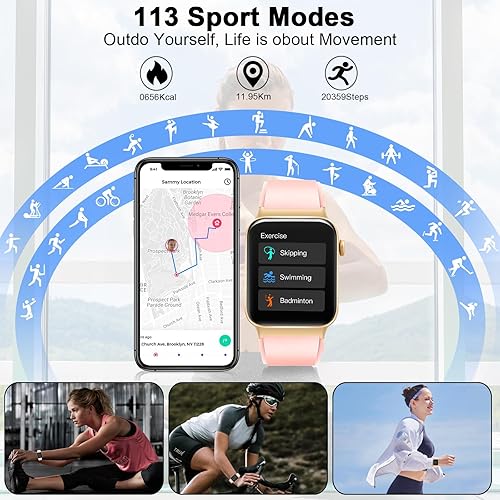 Miniatura 6 de Reloj inteligente para mujeres y hombres (respuesta/hacer llamadas), reloj inteligente deportivo con monitor de sueño de frecuencia cardíaca,