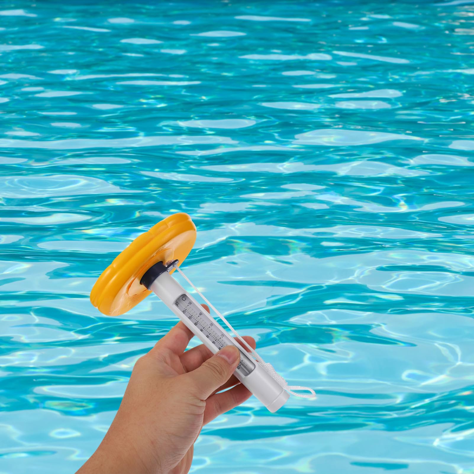 Kisangel 2 Pezzi Termometro Galleggiante per Piscina e Misuratore Temperatura con Display Fahrenheit Pratico e Resistente Include per Facile Bagnarsi