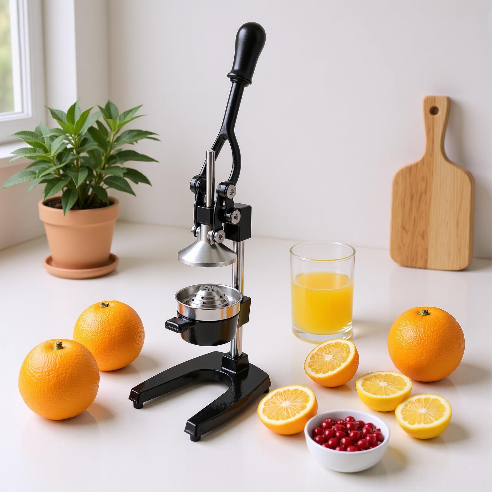 Generic Exprimidor Manual Compacto de Acero Inoxidable Extrae Eficientemente Jugos para la Cocina del Hogar, Exprimidor de Limón de Acero Inoxidable para la Cocina del Hogar